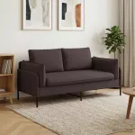 Dvita&scaron;kė sofa Tamsiai rudas 188 x 81 x 89 cm Audinys