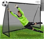 Futbolo vartai 180 x 120 cm, ne&scaron;iojami, treniruočių, vaikams, plieniniai, juodi, futbolo varteliai, mini vartai