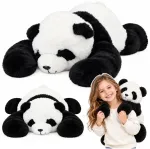 Lean Toys Juodas and Baltas Plush Panda Cuddly Toy with Long Arms (60cm)
