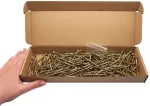 Skir'co (200 vnt.) universalūs geltoni medvaržčiai i&scaron; galvanizuoto plieno 4,5 x 60 mm su įleidžiama galvute Torx, skirti medienos drožlių plok&scaron;tėms, 17 tipo (200, 4,5 x 60 mm)