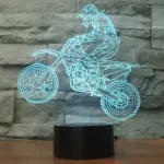 Pakabinamas &scaron;viestuvas 3d Led optinė iliuzija lempos naktinė &scaron;viesa, Lsmy 7 spalvų jutiklinio meno skulptūros &scaron;viestuvai su Usb laidais miegamojo stalo dekoravimo lempa vaikams suaugusiems, mtb Motokroso dviratis