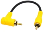 Rca kabelis stačiu kampu, 90 laipsnių Rca ki&scaron;tukas į ki&scaron;tuką, trumpas Rca stereo garso kabelis, paauksuotos jungtys namų kinui, žemų dažnių garsiakalbiui, Hdtv 15cm (male 90 Degree to Male)