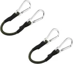 Vbnzbk Įtempimo elastinė juosta su karabinu, 30 cm įtempimo elastinė juosta su kabliu, plėtiklis su kabliu, plėtiklis su karabinu, bagažo įtempiklis, juodas guminis laidas lauko stovyklavimui dviračiu