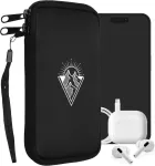 Kwmobile dėklas mobiliajam telefonui i&scaron;maniesiems telefonams xl 6.7/6.8 colio, neopreninis dėklas, apsauginis dėklas, minimalizmas, kalnai, balta juoda, 17.2 x 8.4 cm vidiniai matmenys