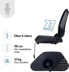 Bobike Mik-hd Vaiki&scaron;ka Dviračio Kėdutė Galinė, Iki 27 kg, Juoda