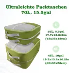 Canbox kompresiniai pakavimo kubeliai, itin lengvas i&scaron;plečiamas lagamino organizatorių rinkinys, vandeniui atsparūs nailoniniai pakavimo kubeliai, kompresiniai pakavimo mai&scaron;eliai lagaminams ir kuprinėms (2 dalių rinkinys)