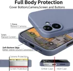 Hgh silikoninis dėklas, skirtas iphone 16, su 1 virvele, mobiliojo telefono dėklas, skirtas iphone 16, plona visapusi&scaron;ka apsauga su mikropluo&scaron;to pamu&scaron;alu, atsparus įbrėžimams apsauginis dėklas 16 6,1 colio mėlynai pilkas