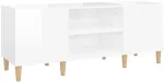 Vinilinė plok&scaron;telė Vinilinių plok&scaron;telių spintelė, balta, 121x38x48cm, mediena