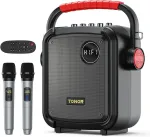 Ne&scaron;iojama bluetooth kolonėlė Tonor Karaoke Partybox su 2 mikrofonais, belaidė karaoke sistema su belaidžiais mikrofonais, palaiko Bt/tf/usb/aux, skirta vakarėliams/lauke/suaugusiems/vaikams K7