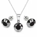 Diamond Sky Jewelry Sidabrinis papuo&scaron;alų rinkinys moterims DiamondSky &bdquo;Classic (Jet Hematite)&ldquo; su Swarovski kristalais