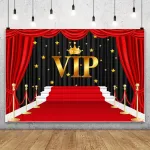 Renaiss 2.7 x 1.8 m vip raudono kilimo fono plėvelės renginio žvaigždžių fotografijos fonas gimtadienio i&scaron;leistuvių vakarėlio dekoracija portretinis kadras foto studijos rekvizitai vinilas