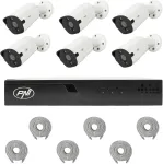 PNI House IP716J POE NVR vaizdo stebėjimo komplektas, 6 PNI IP818J 8MP kameros ir 6 20 metrų UTP CAT6 kabeliai komplekte