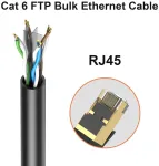 Jarnhng lauko cat 6 ethernet kabelis 250 m, didelės spartos lan tinklo kabelis, bulk cat 6 interneto kabelis, 10 gbps, 550 mhz, awg26 utp cca (250 metrų, juodas)