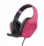 Trust Žaidimų ausinės su mikrofonu lengvos pc konsolė switch ps5 XBOX rožinės