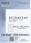 Etiketės spausdintuvui 96.5 x 42.3 mm, 100 lapų A4, lipnios
