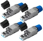 Behogan Rj45 jungtys be įrankių, lan jungtis cat 7 be įrankių, cat 7 tinklo ki&scaron;tukas rj45 be įrankių ekranuotas 10 gbit/s 600 mhz tinklo jungtis standiems montavimo kabeliams