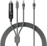 Hugener 3 viename Starlink Mini maitinimo kabelis 3m, kelių prievadų maitinimo kabelis su Usb Type-c, automobilinio įkroviklio adapteriu ir Dc prievadu, skirtas Starlink Mini