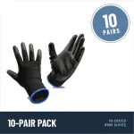 Riven Supply Darbo pir&scaron;tinės su PU danga, juodos, 10 porų, EN 388 4131X
