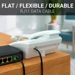 Cablepelado telefono ilgintuvas, rj11, ilgintuvas, telefono kabelis, modulinis 6p4c, vakarinis kabelis, rj11, telefono ilgintuvas, faksas, modemo mar&scaron;rutizatorius dsl, vdsl, isdn internetas, 6 m