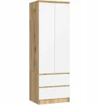 Akord Dvi durų spinta vaikams 60 cm, ąžuolas artisan, balta