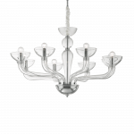 Pakabinamas &scaron;viestuvas Ideal Lux Suspended lamp with 8 lights CASANOVA, E14, baltas