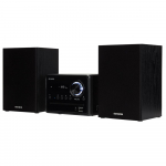 Muzikinis centras Aiwa Hi-Fi mikro garso sistema 20W RMS su Bluetooth/CD/USB grotuvu ir FM radiju, juoda