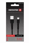 Swissten Basic Fast Charge 3A Micro USB duomenų ir įkrovimo kabelis 1 m juodas