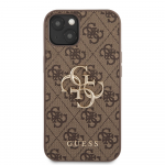 Guess PU 4G metalinis logotipo dėklas, skirtas iPhone 13 Brown