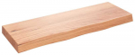 Sieninė lentyna, &scaron;viesiai ruda, 80x30x(2-6) cm, ąžuolo masyvas