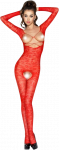 Passion Woman Bodystockings Passion BS031 Raudona Bodystocking - Fishnet Design, One Size