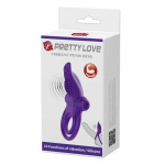 Pretty Love Vibrating Silicone Ring Dark Violetinė 10 Modes