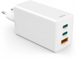 Hama mini 100W GaN PD/QC 2x USB-C, 1x USB-A balta