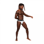 Male Power Modal Rib Comfort Bong Thong S/M Baltas - Soft Elastic Waistband