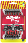 Gillette Disposable razors for men Blue3 Raudona 12 pcs