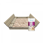 Smėlio dėžė Bonus Orbis, 140x140cm, su patiesalu ir 300kg smėlio, pilka