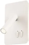 6W + 3W LED sieninis &scaron;viestuvas QUDA, baltas, 3000K, &scaron;viesos kampas 120&deg;, skaitymo &scaron;viestuvėlio - 20&deg;, su USB, 01-2979