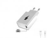 Winner Group WG - S&iacute;ťov&aacute; nab&iacute;ječka 1x USB-C, PD 20W + kabelis Type-C na Lightning MFI, baltas