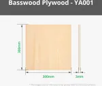 Liepų fanera - 3mm - 300x300mm - Bambu Lab - 6vnt