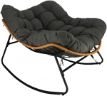 Skandinavi&scaron;kas XL sūpuoklinių kiau&scaron;inių fotelis &ndash; pilkas