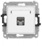 Karlik Elektrotechnik 25MGK-1e MINI Vieno kompiuterio lizdo mechanizmas 1xRJ45, kat. 5e, ekranuotas, 8 kontaktų matinis baltas 25MGK-1e