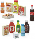 Viga Medienos Žaislai 12 Maisto Produktų Rinkinys