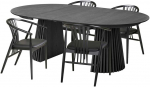 House Nordic Valgomojo komplektas, 120x120x78 cm, juoda, mediena
