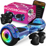 RTO Hoverboard 10' cali Riedlentė elektrinė led deska głośniki bt 10 cali ochraniacze - mėlyna e031-2