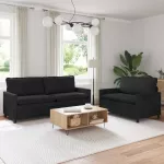 Sofa Sofos komplektas 2 vnt. Juoda Aksomas