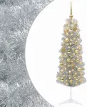 Dirbtinė siaura kalėdinė eglutė su žaisliuku 150 cm 150 LED
