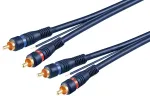Goobay Automobilio Hi-Fi stereo RCA jungties kabelis, dvigubai ekranuotas, 5 m, 2 x RCA, vyri&scaron;kas, 2 x RCA, vyri&scaron;kas, 5 m, mėlynas, raudonas