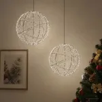 Kalėdų finialo &scaron;viesa 2 vnt. 1000 LED &Scaron;alta balta &Oslash; 40 x 42 cm