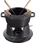 Rinkinys do fondue Staub - 16 cm, Juodas