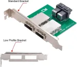 Cablecc dviejų prievadų mini sas sff-8088 į vidinį sas hd sff-8643 pcba moteri&scaron;ką adapterį su žemo profilio laikikliu