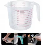 Skaidrus virtuvinis matavimo indas 1000ml 1l puodelis su skale